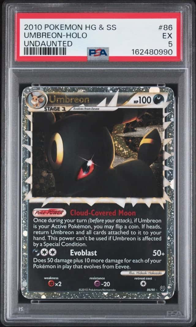 2010 POKEMON HEARTGOLD & SOULSILVER UNDAUNTED #86 UMBREON-HOLO PSA 5
