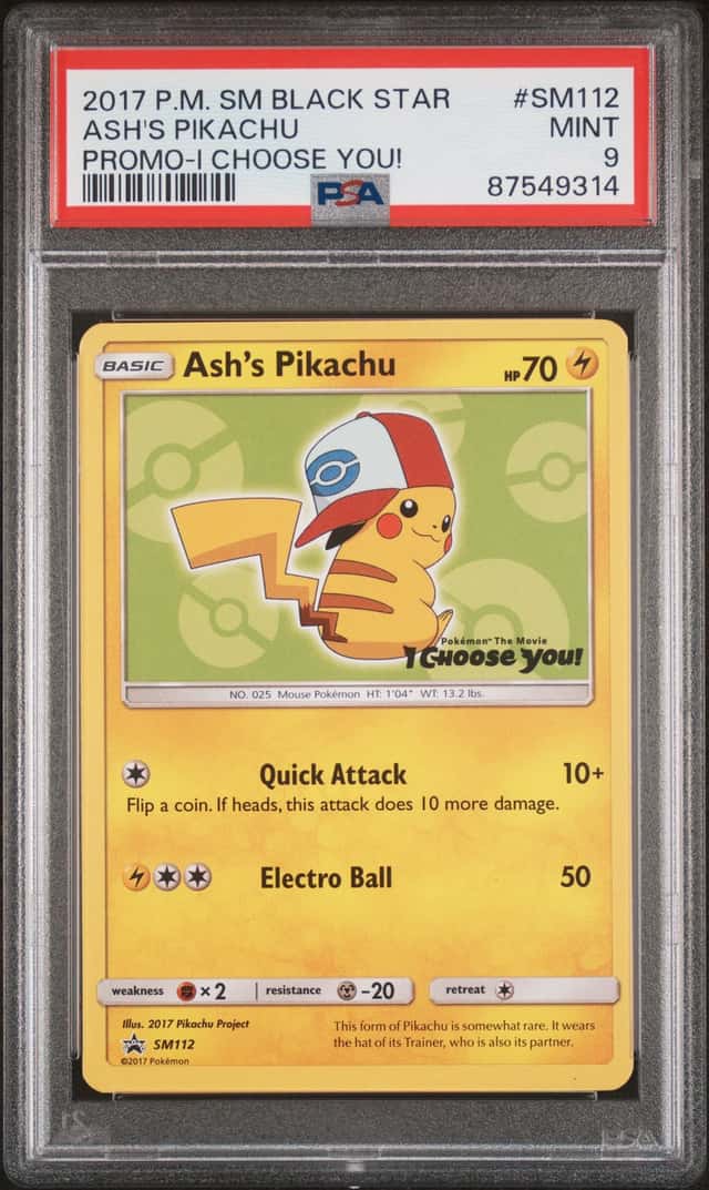 Pokemon Ash’s Pikachu SM112 Black Star Promo Pokemon The Movie I Choose You