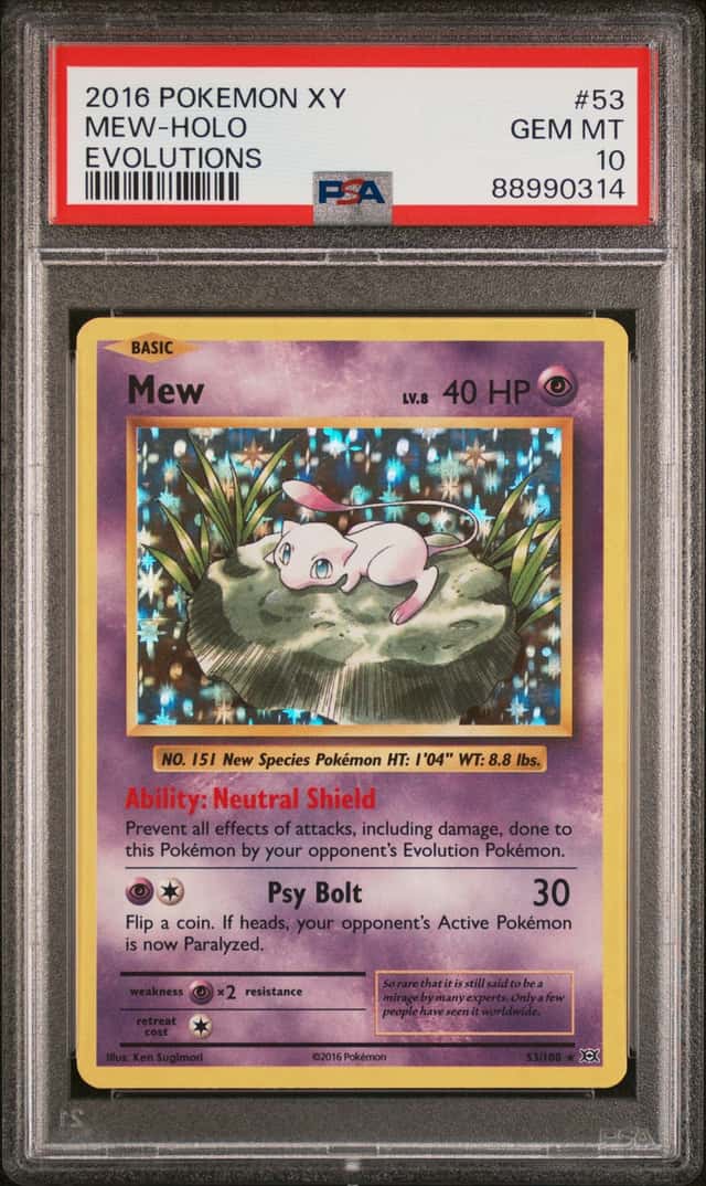 Pokemon Mew Holo XY Evolutions 53/108 PSA 10 Gem Mint