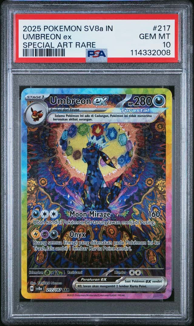 UMBREON EX Terastal Festival ex SV8a IN Special Art Rare #217 PSA 10 Pokemon
