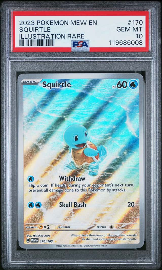 2023 POKEMON MEW EN-151 ILLUSTRATION RARE #170 SQUIRTLE PSA 10