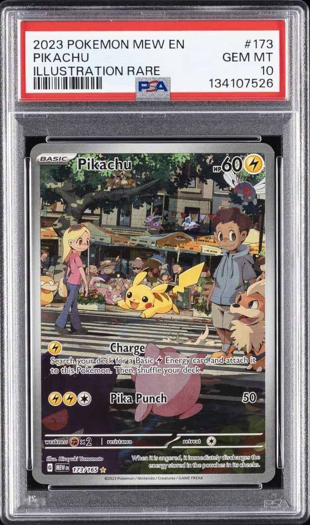 2023 POKEMON MEW EN-151 ILLUSTRATION RARE #173 PIKACHU PSA 10