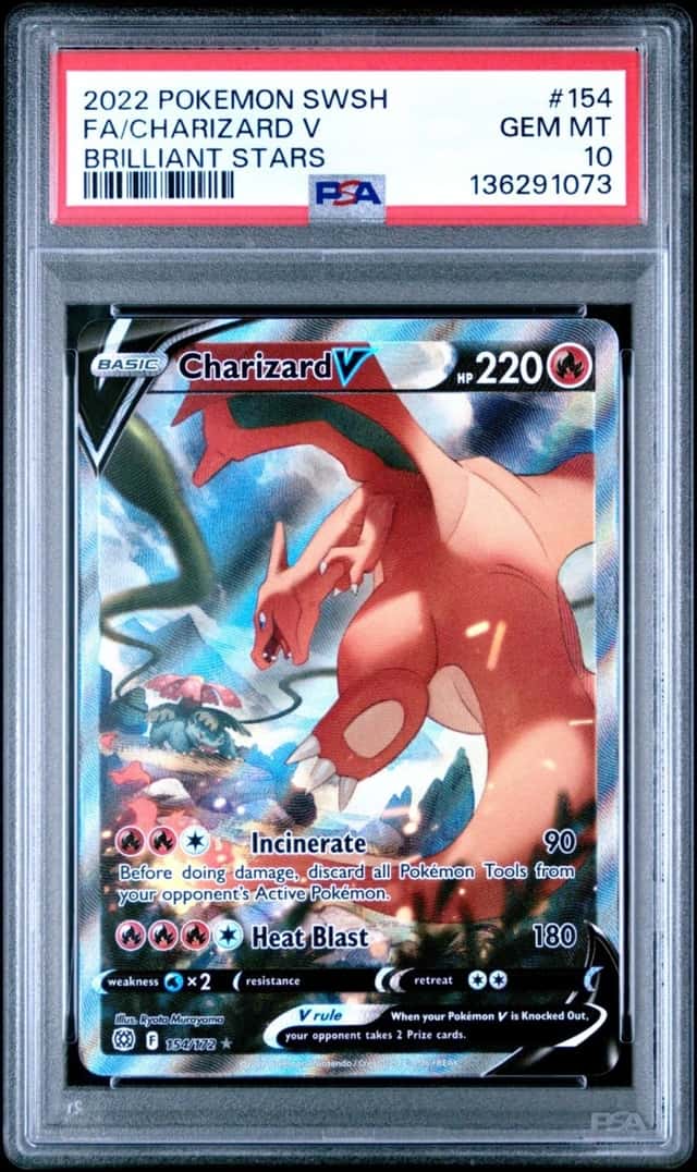 2022 POKEMON FA/CHARIZARD V SWORD & SHIELD BRILLIANT STARS #154 PSA 10