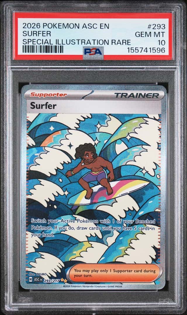 POKEMON SURFER 2026 ASC EN-ASCENDED HEROES #293 SP ILLUS RARE PSA 10