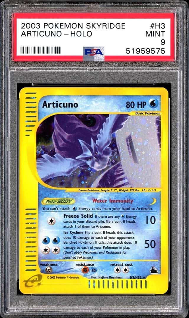 2003 POKEMON ARTICUNO-HOLO SKYRIDGE #H3 PSA 9