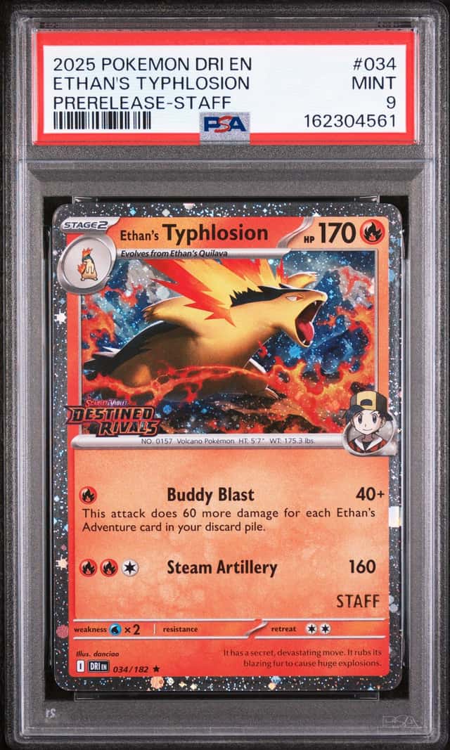 2025 Pokemon DRI EN Pre-Release Staff #034 Ethan's Typhlosion PSA 9 MINT