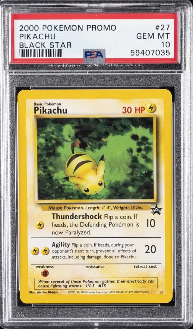 2000 POKEMON PROMO BLACK STAR #27 PIKACHU PSA 10
