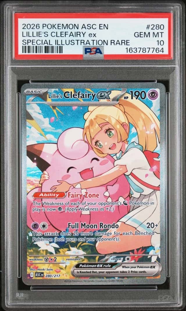 2026 POKEMON ASCENDED HEROES SPECIAL ILLUSTRATION LILLIE'S CLEFAIRY EX PSA 10