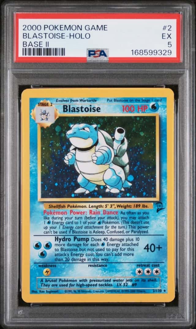 2000 POKEMON BASE SET 2 #2 BLASTOISE-HOLO PSA 5
