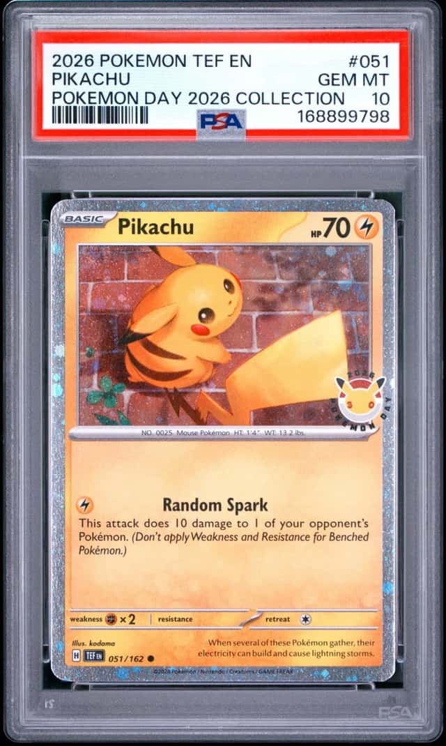 2026 POKEMON TEF EN-TEMPORAL FORCES POKEMON DAY 2026 COLLECTION PIKACHU PSA 10
