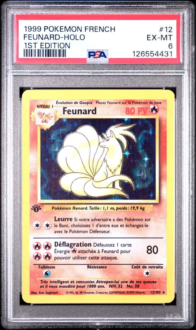 1999 POKEMON FRENCH 1ST EDITION #12 FEUNARD-HOLO PSA 6