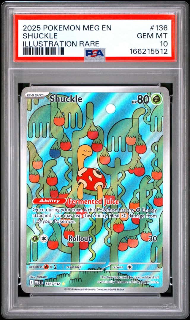 2025 Pokemon Mega Evolution Shuckle Illustration Rare #136/132 PSA 10 GEM MINT