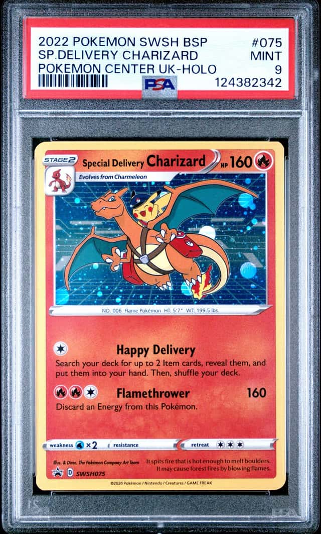Pokemon Special Delivery Charizard Holo Swsh Promo 075 P.M. Center UK PSA 9 Mint