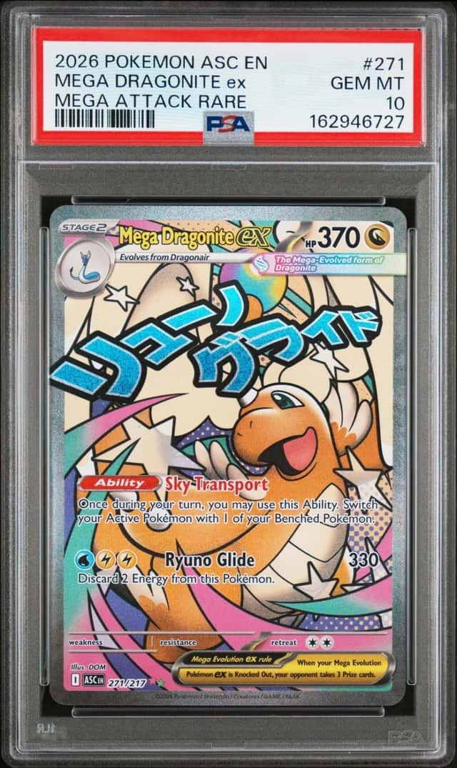 Pokemon Mega Dragonite ex Ascended Heroes 271 Mega Attack Rare PSA 10 Gem Mint