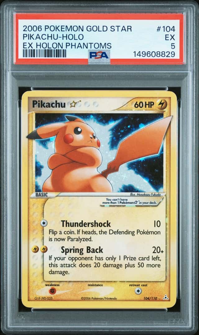 2006 Pokemon Ex Holon Phantoms Holo Pikachu Gold Star #104