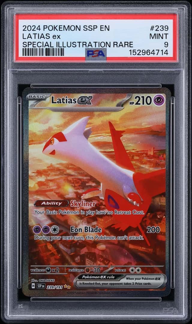 2024 Pokemon Scarlet & Violet Surging Sparks SIR Latias ex #239 PSA 9 MINT