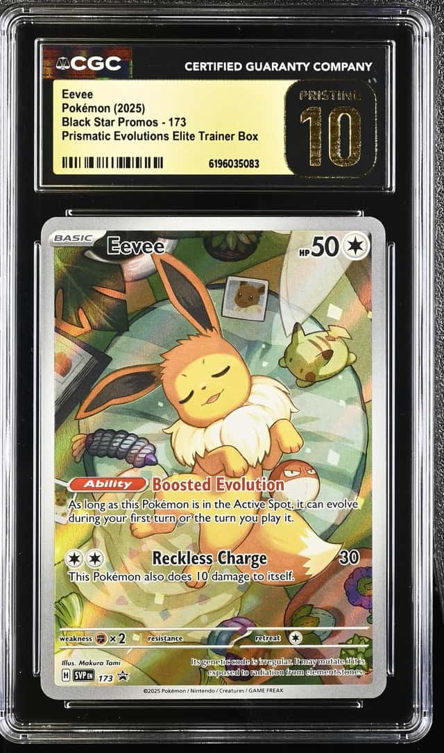 2025 Pokemon SV Promo Prismatic Evolutions ETB Full Art Eevee #173 CGC 10 PRISTINE