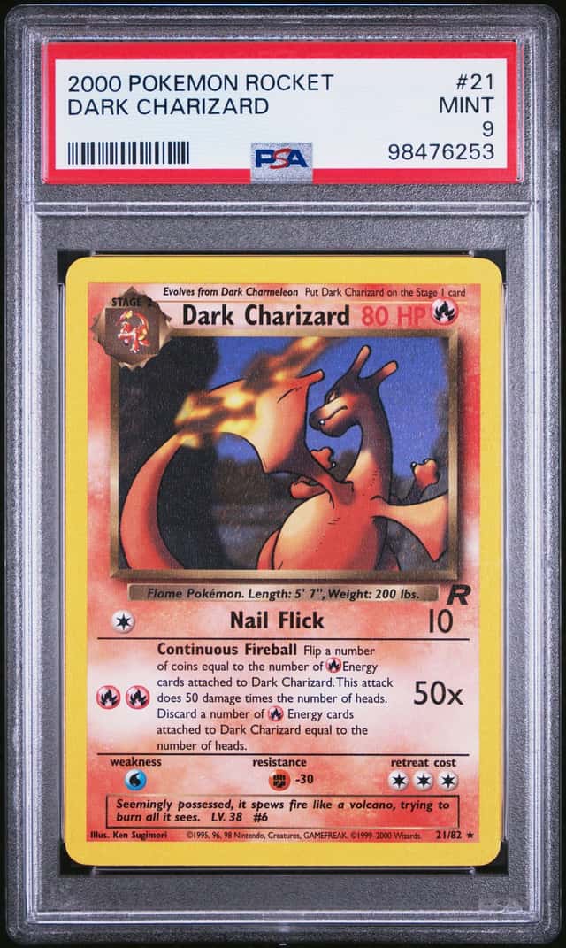 2000 Pokemon Team Rocket Dark Charizard #21 PSA 9 MINT