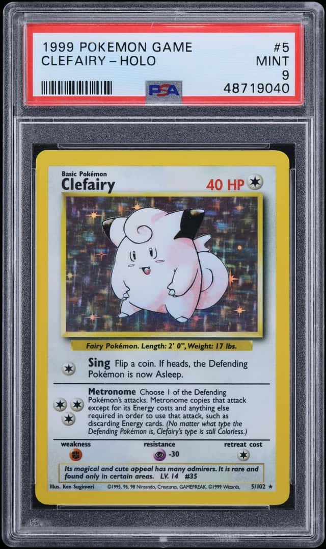 1999 Pokemon Base Set Holo Clefairy #5 PSA 9 MINT