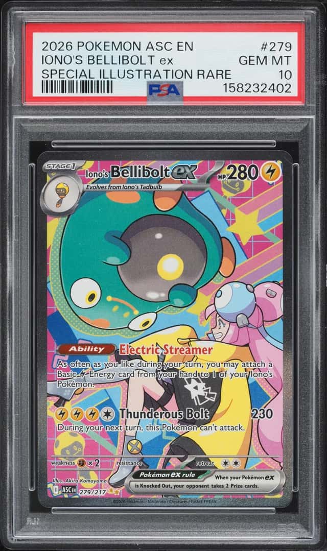 2026 Pokemon Mega Evolution Ascended Heroes SIR Iono's Bellibolt EX #279 PSA 10 GEM MINT