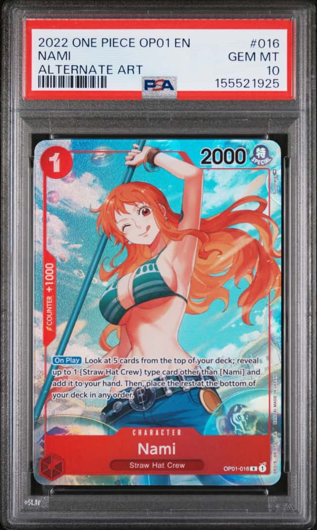 2022 ONE PIECE OP01-ROMANCE DAWN ALTERNATE ART #016 NAMI PSA 10