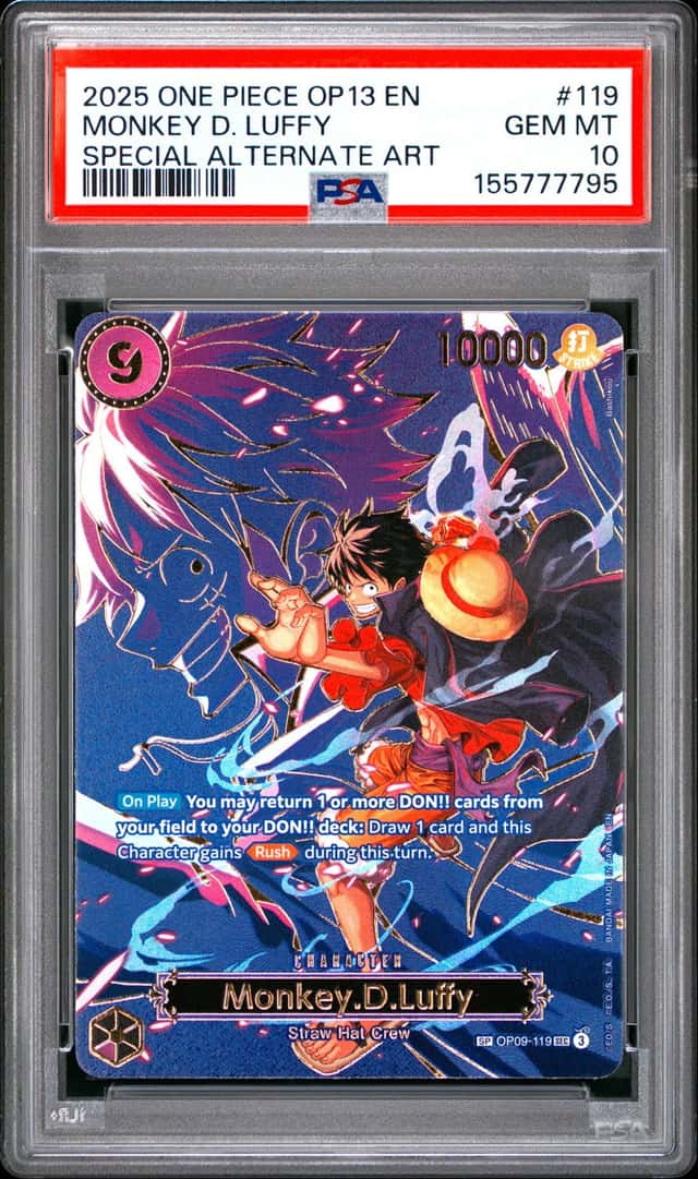 2025 ONE PIECE OP13-CARRYING ON HIS WILL #119 MONKEY D. LUFFY PSA 10