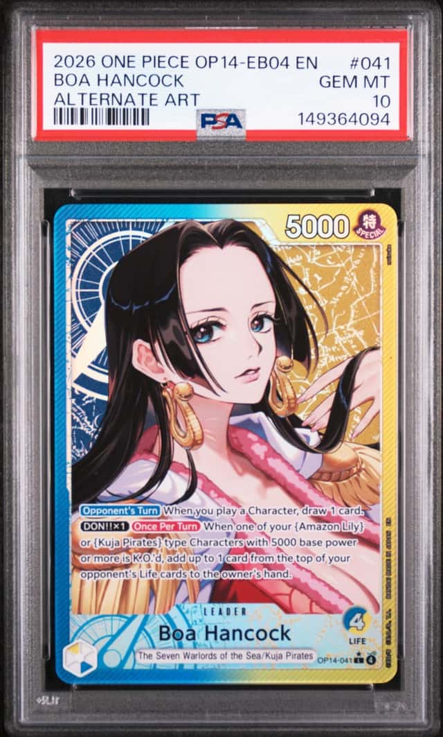One Piece Card Game BGS 10 Boa Hancock OP14-041 Alt Art Leader Foil