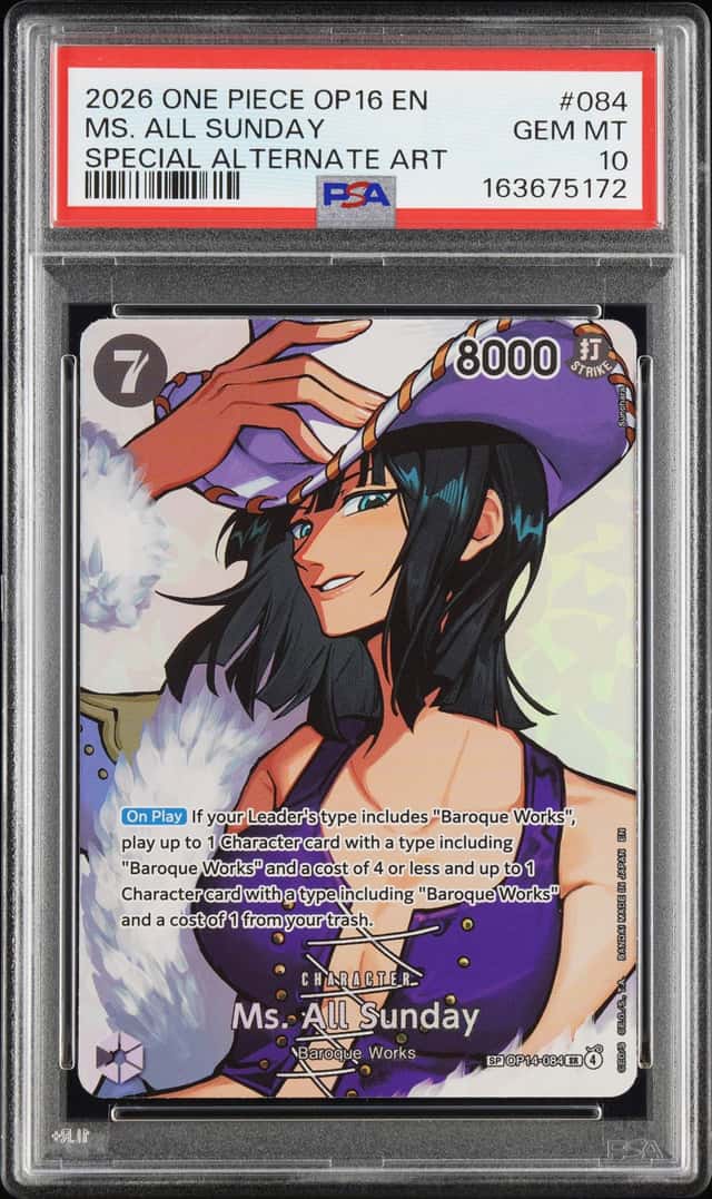  ONE PIECE MS. ALL SUNDAY 2026 THE TIME OF BATTLE #084 SPECIAL ALT ART PSA 10
