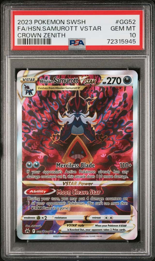 PSA 10 2023 Pokemon Crown Zenith Hisuian Samurott VSTAR Full Art #GG52  READ