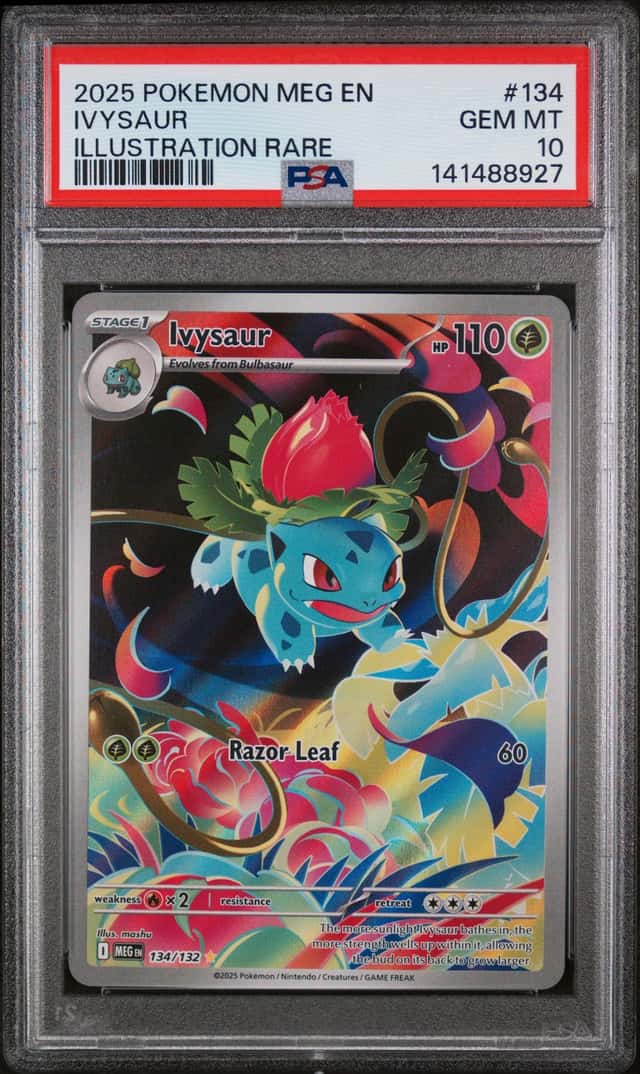 2025 POKEMON MEG EN-MEGA EVOLUTION ILLUSTRATION RARE #134 IVYSAUR PSA 10