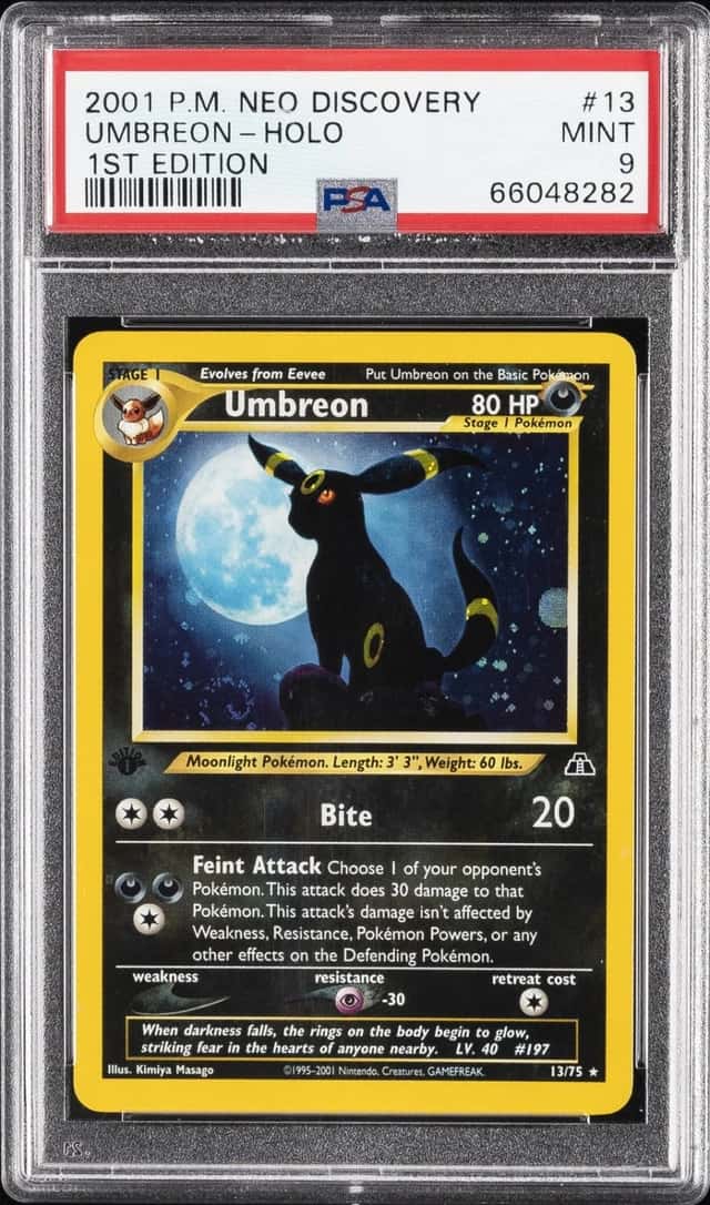 2001 POKEMON NEO DISCOVERY 1ST EDITION #13 UMBREON-HOLO PSA 9
