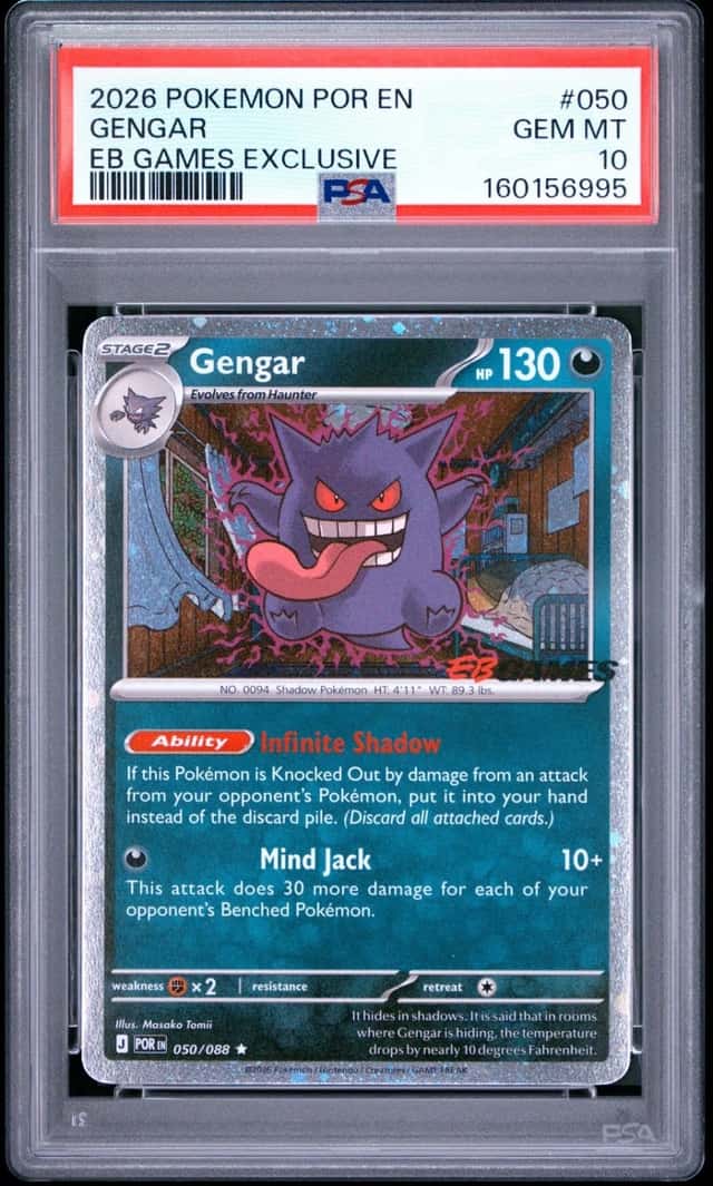 2026 POKEMON POR EN-PERFECT ORDER EB GAMES EXCLUSIVE #050 GENGAR PSA 10