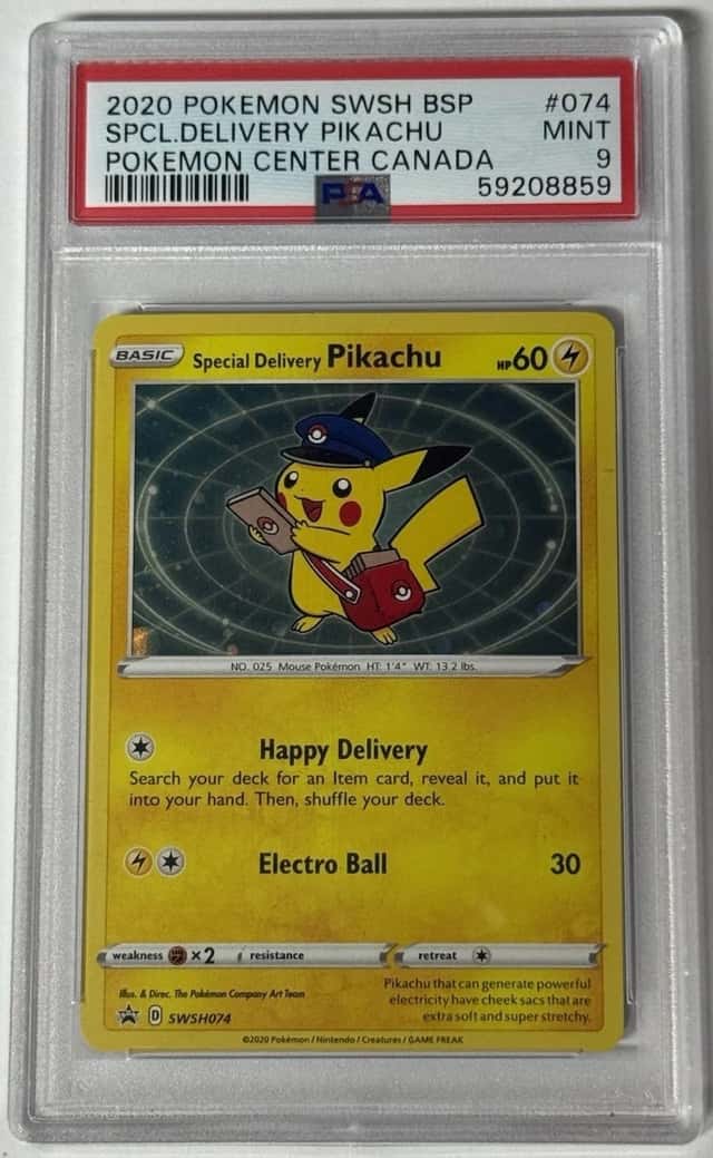 Pokemon Special Delivery Pikachu SWSH074 Black Star Promo Pokemon Center Canada