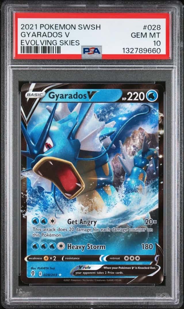 POKEMON GYARADOS V 2021 SSH EVOLVING SKIES #028 PSA 10