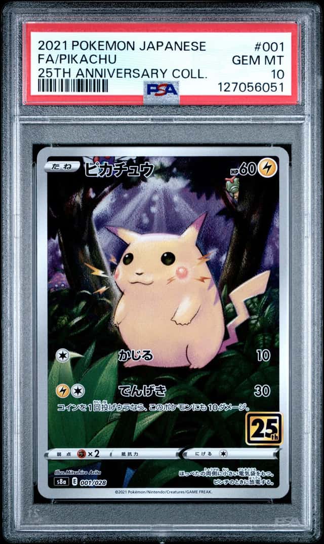 2021 Pokemon PIKACHU #001/028 25th Anniversary Collection Japanese PSA 10