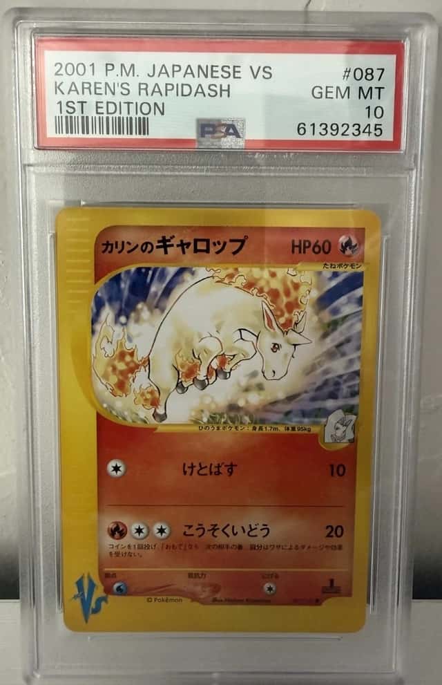 2001 POKEMON JAPANESE VS 1ST EDITION #087/141 KAREN'S RAPIDASH PSA GRADE 10