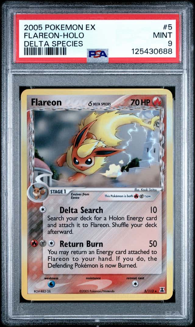 2005 Pokemon EX Delta Species #5 Flareon Holo PSA 9 MINT