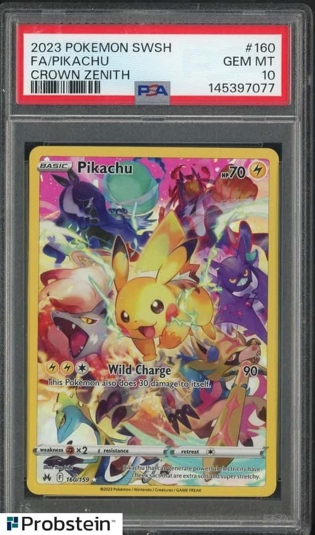 2023 Pokemon SWSH Crown Zenith #160 FA/Pikachu PSA 10 GEM MINT