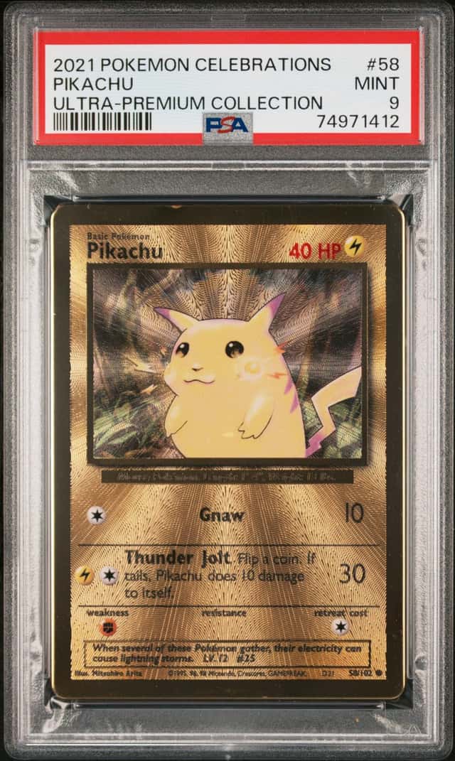 Pokemon PSA 9 Pikachu Metal 2021 58/102 Ultra-Premium Collection English