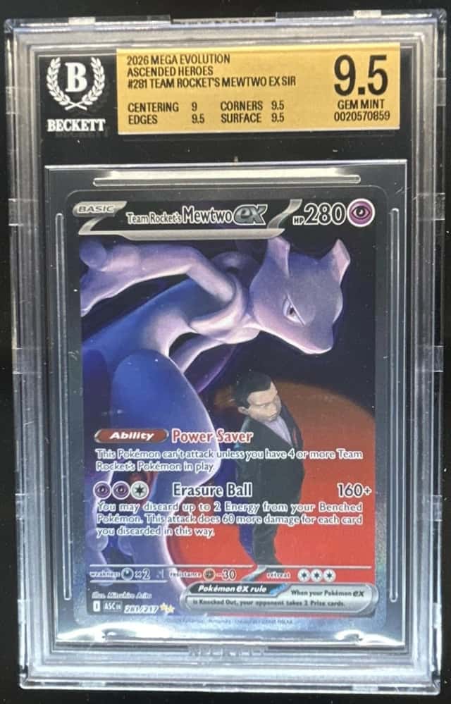 2026 Pokemon Team Rocket's Mewtwo ex Special Illustration Rare #281/217 BGS 9.5