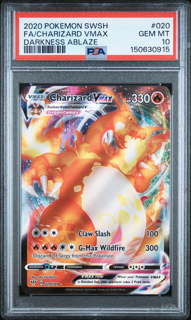 CHARIZARD VMAX Pokémon SWSH Darkness Ablaze 2020 #020 FA PSA 10 GEM MINT
