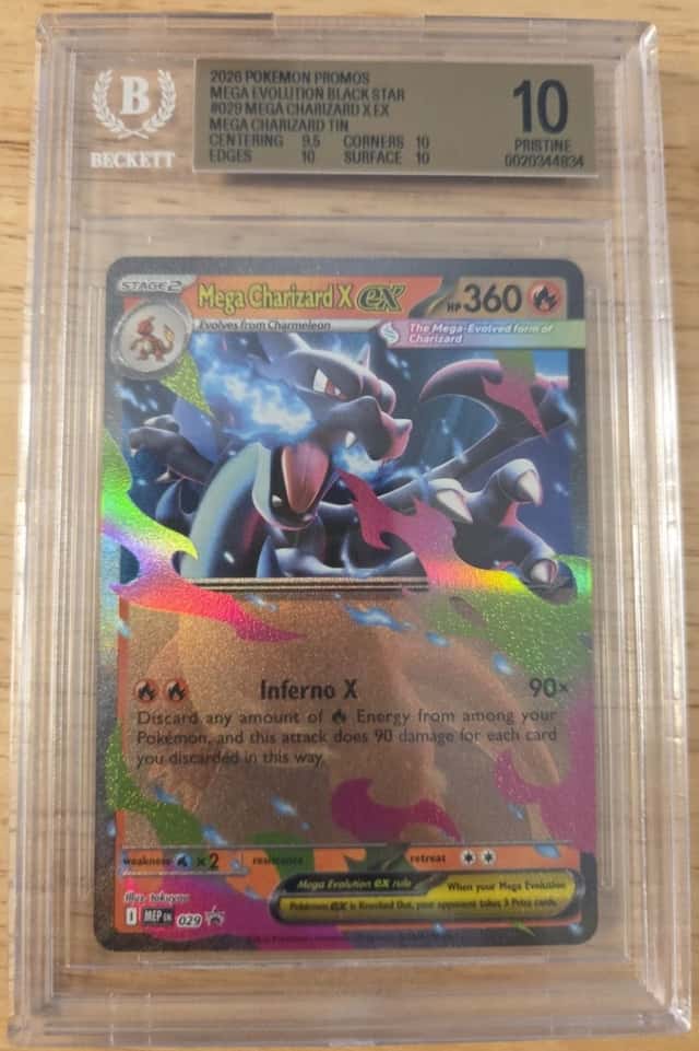 2026 POKEMON PROMOS MEGA EVOLUTION BLACK STAR #029 MEGA CHARIZARD X EX BGS 10