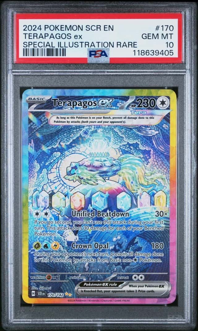 PSA 10 Pokemon TCG Scr En-Stellar Crown #170 Terapagos Ex GEM MT