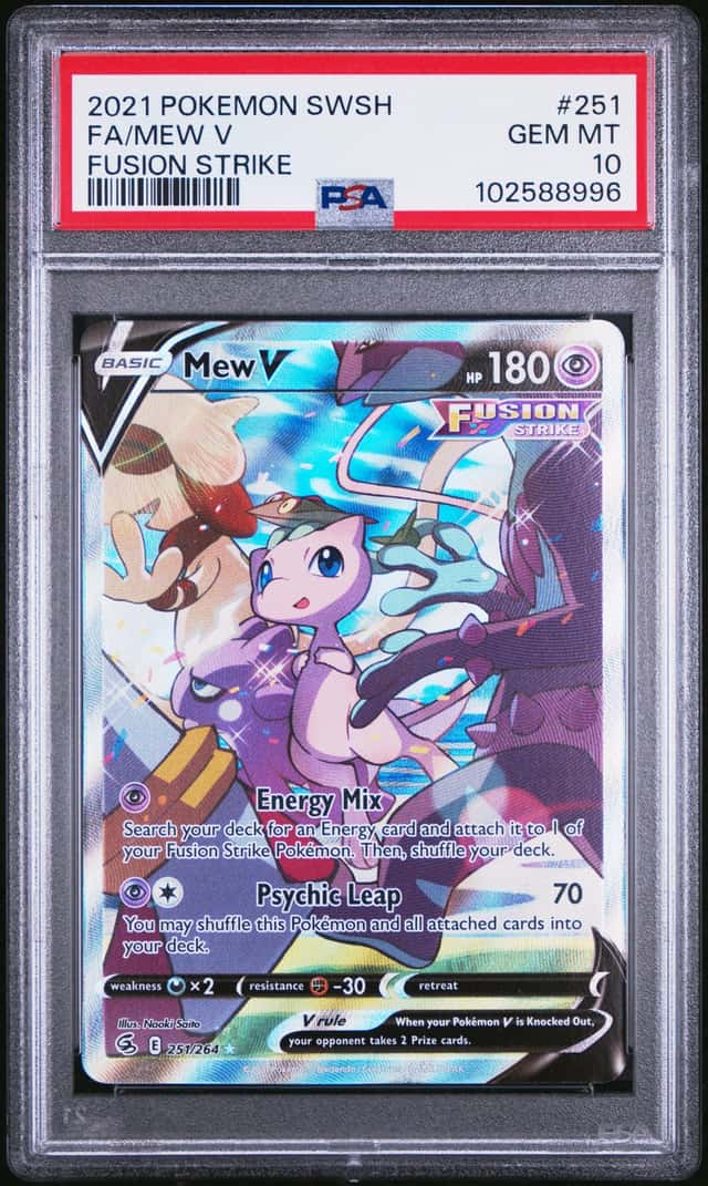 2021 POKEMON SWORD & SHIELD FUSION STRIKE #251 FULL ART/MEW V PSA 10