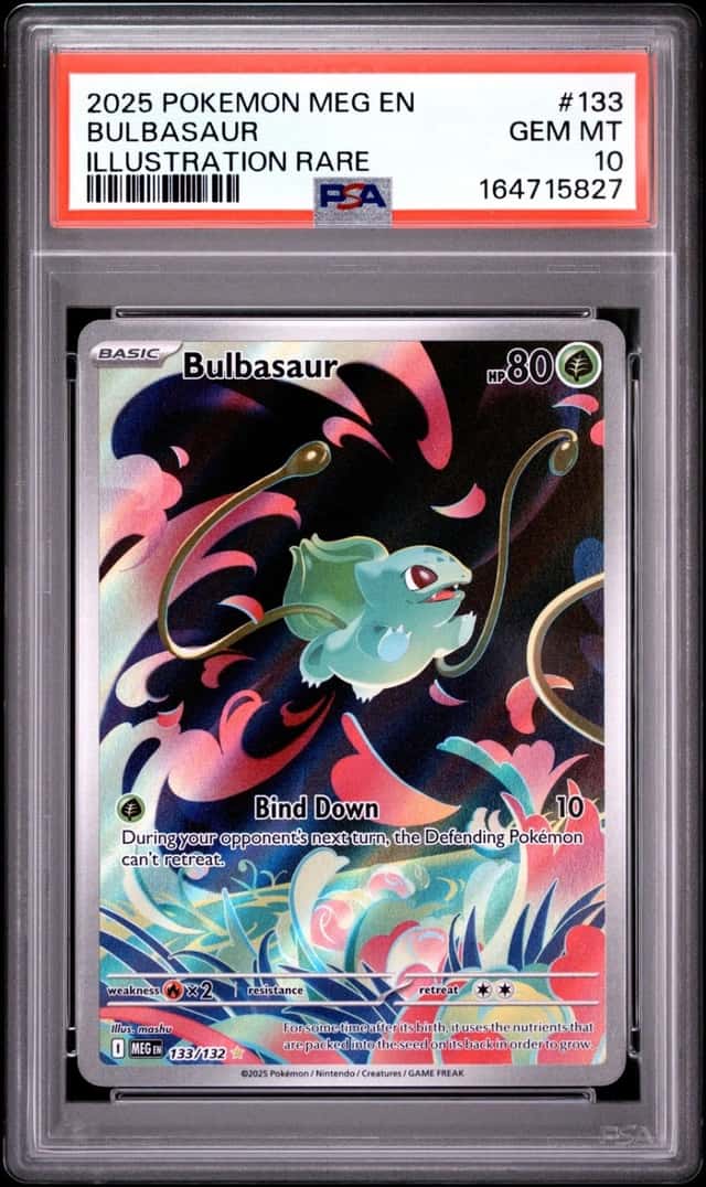 2025 POKEMON MEG EN-MEGA EVOLUTION ILLUSTRATION RARE #133 BULBASAUR PSA 10
