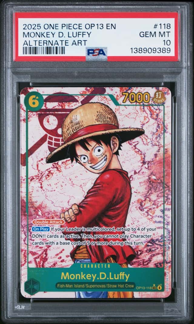 2025 One Piece Carrying On His Will Alternate Art Monkey D. Luffy #OP13-118