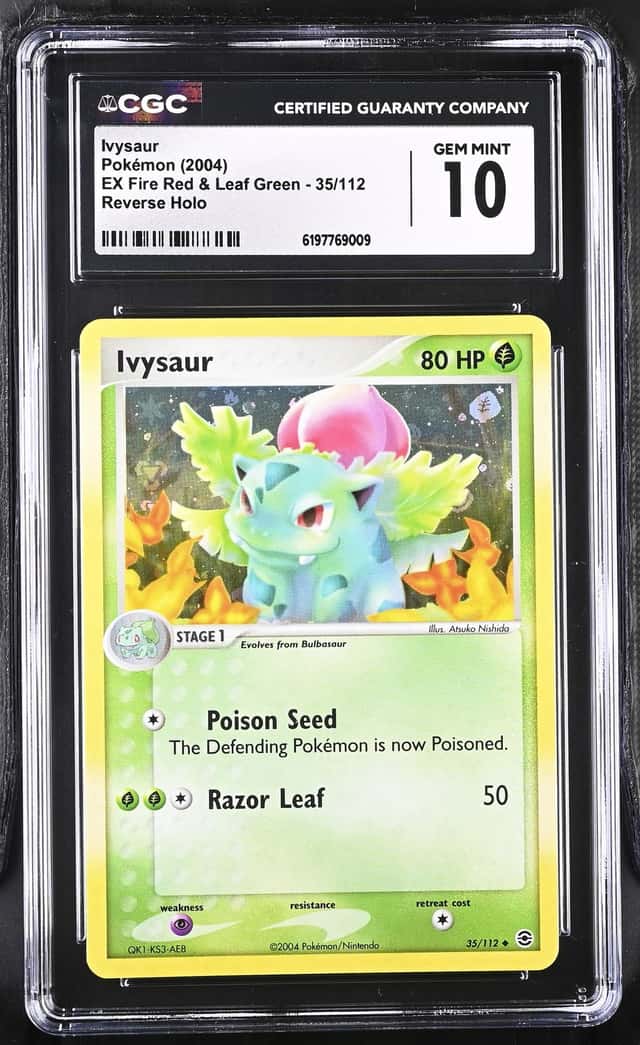 2004 Pokemon Ex Fire Red & Leaf Green Reverse Holo Ivysaur #35 CGC 10 GEM MINT