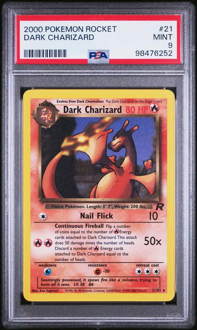 2000 Pokemon Team Rocket Dark Charizard #21 PSA 9 MINT