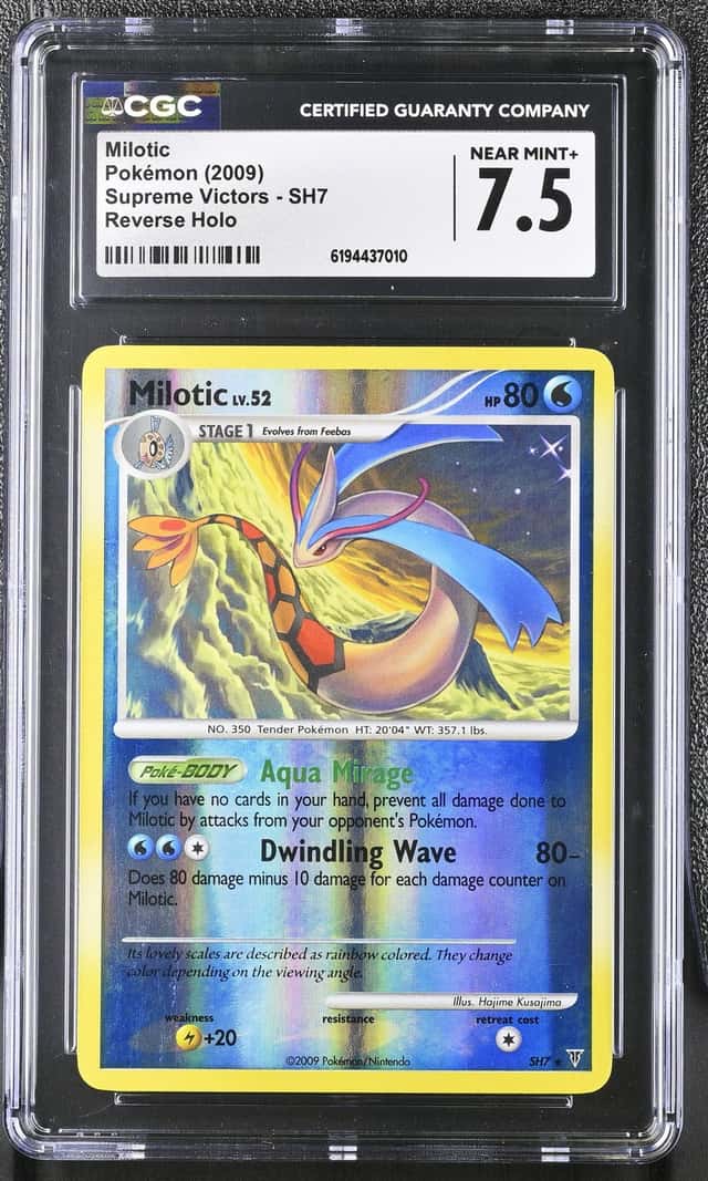 2009 Pokemon Platinum Supreme Victors Reverse Holo Milotic #SH7 CGC 7.5 NRMT+