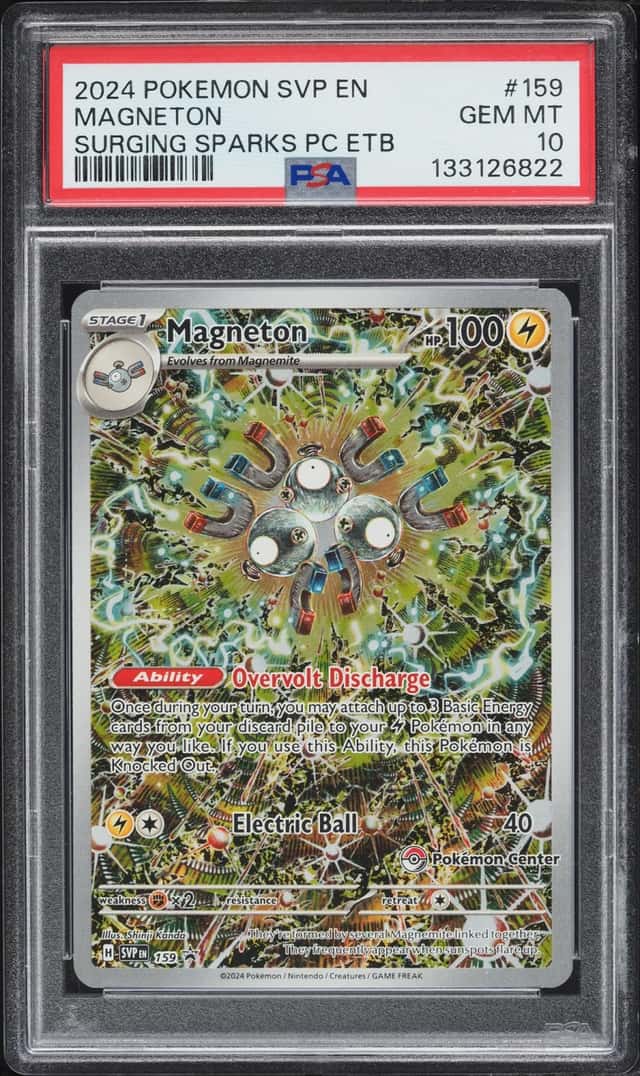 2024 Pokemon Scarlet & Violet Promo Surging Sparks Center ETB Alt Art Magneton #159 PSA 10